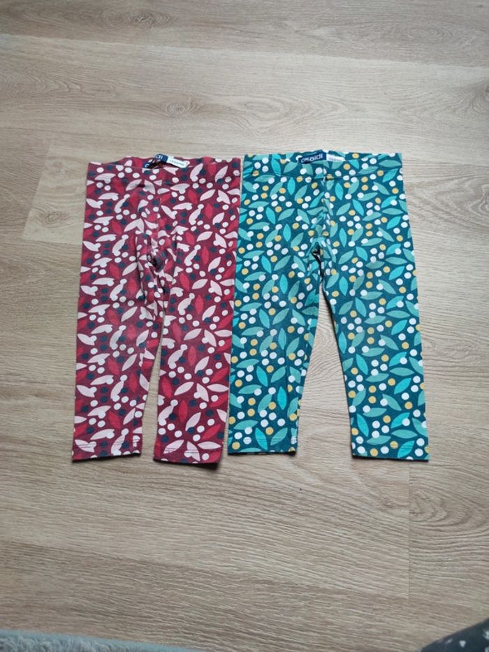 Lot de 2 leggings fille 2 ans