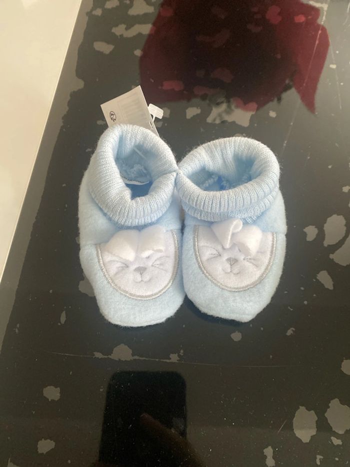 Chausson bébé bleu - photo numéro 2