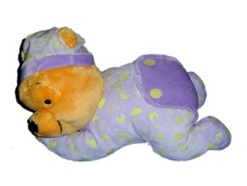 Peluche Winnie mauve couche lumineux luminescent – 30 cm réf. 587/1571