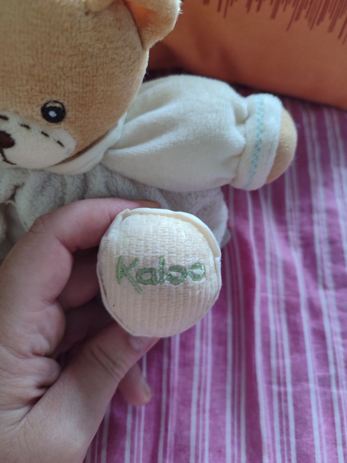 Doudou ours beige feuilles kaloo - photo numéro 2
