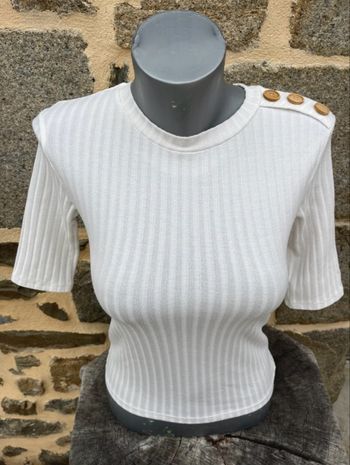 Teeshirt en maille blanche - Stradivarius 