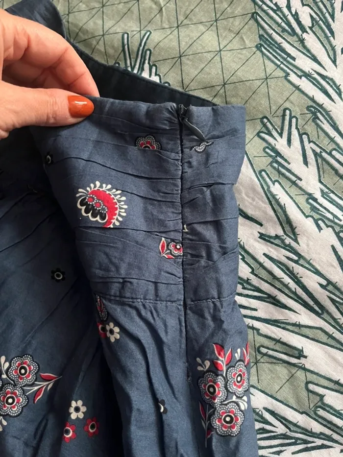 Jupe bohème bleu foncé à motifs – Taille 38 - photo numéro 3