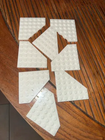 8 plate Lego Wedge, Plate 6 x 6 Cut Corner ref 6106 White
