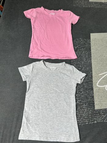 Lot de 2 tee shirts rose et gris