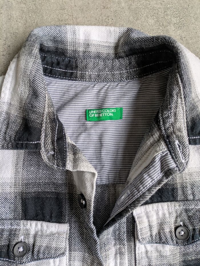 Chemise carreaux noir blanc Benetton 3-4ans - photo numéro 2