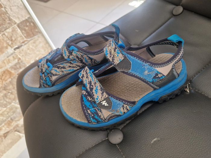1 paire sandale bleu gris  mesure semelle 21 - photo numéro 6