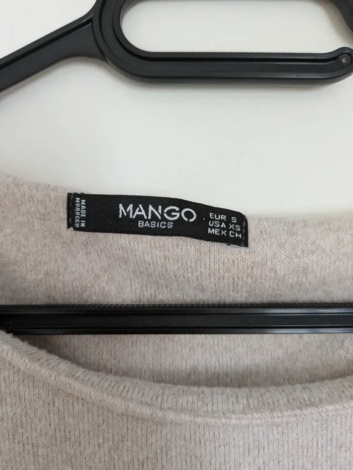 Top beige chiné manches nouées – Mango Basics – Taille S - photo numéro 3