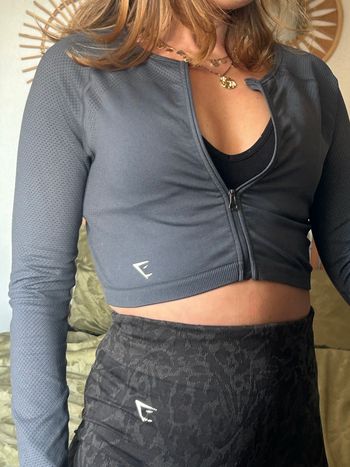 Veste crop Gymshark Seamless bleu