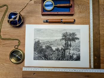 Imprimée en 1894, le lac de Kandy, Sri-Lanka. Original Vintage Authentique
