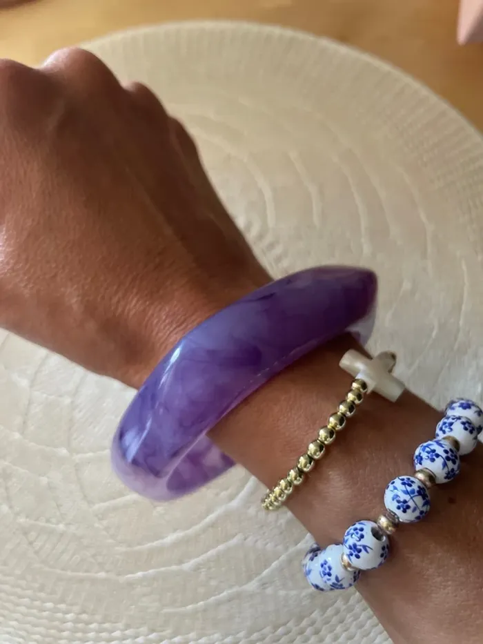 Bracelet acrylique violet - photo numéro 2
