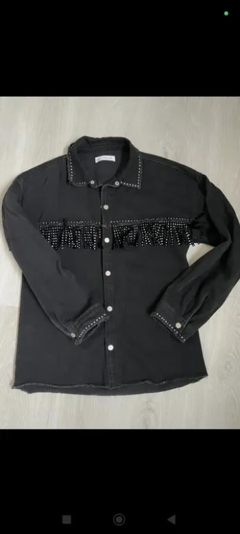 Chemise en jean avec franges à strass Zara XS