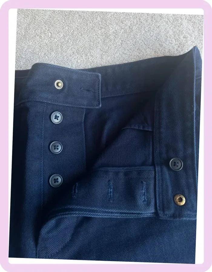 Pantalon droit bleu foncé Comptoir des Cotonniers – Taille 40 / L – 100 % Coton - photo numéro 2