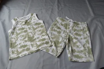 Ensemble Lh blanc et kaki taille 8 ans / 128 cm