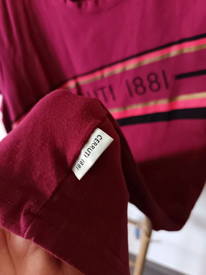 T-shirt bordeaux Cerruti - photo numéro 3