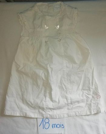 Reduc 50 % si lot. 18 mois jolie robe blanche Disney baby boutons oreilles de Mickey col dentelle