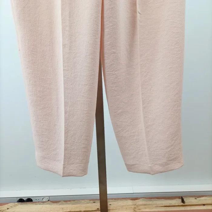 Pantalon carotte rose poudré taille 36 Caroll en 100% polyester chic fluide été A1526 - photo numéro 6
