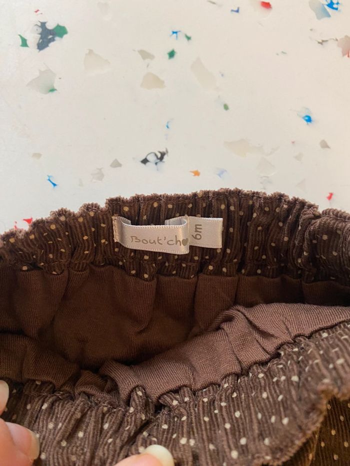 Pantalon en velours marron unisexe 6 mois Boutchou - photo numéro 3