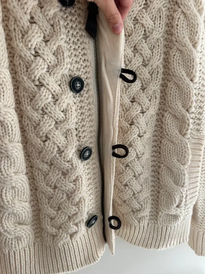 Cardigan torsadé beige taille M – Style cosy et élégant - photo numéro 6