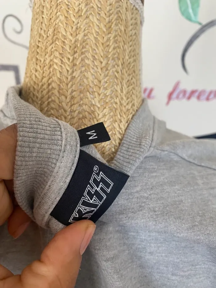 Pull gris manches longue motif imprimé kiss m - photo numéro 4