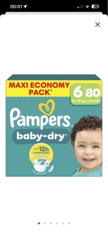 Pampers baby dry taille6