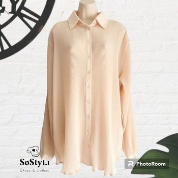 Chemise longue plissée oversize PrettyLittleThing Taille 42