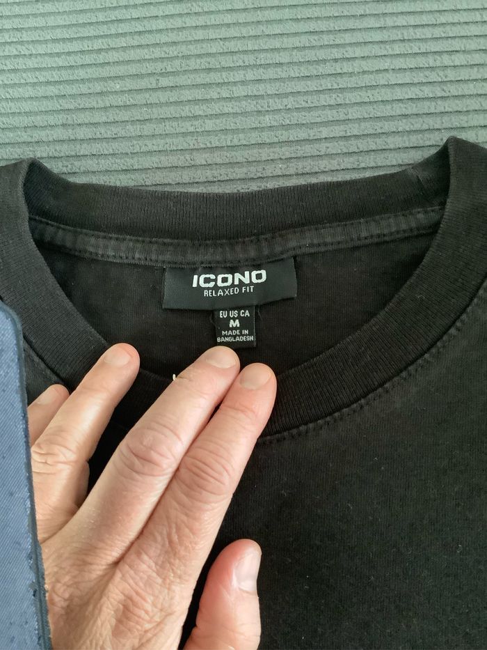 T-shirt noir avec inscription Icono Couture Paris/Tokyo Taille M - photo numéro 3