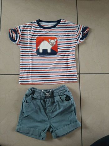 Ensemble short + tee shirt 18 mois