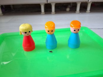 Lot 3 figurines anciennes vintage vers 1975 2 garçons une fille Little People Fisher Price