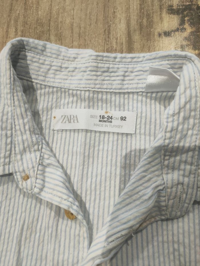 Chemisette manches courtes bébé garçon zara 18-24 mois bleu clair - photo numéro 2