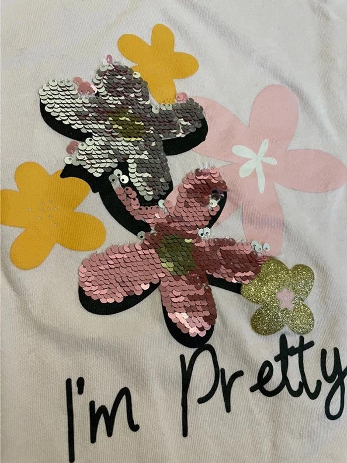 Tshirt rose fille 12 ans à sequin fleur Orchestra - photo numéro 2