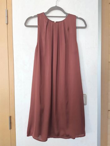 Robe fluide satinée voile bronze