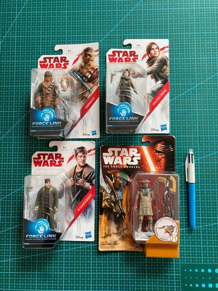Lot 4 Figurines Star Wars Last Jedi - Chewbacca Jin Zuvio Canto - Hasbro 2017 - Disney