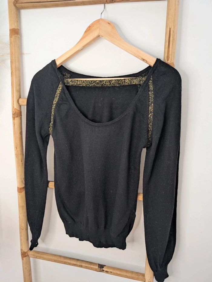 Pull fin EDJI noir et doré - photo numéro 2