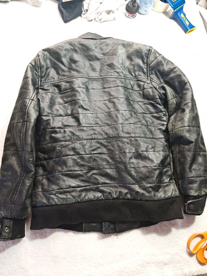 Blouson en cuir matelassé Schott NYC taille S - photo numéro 5