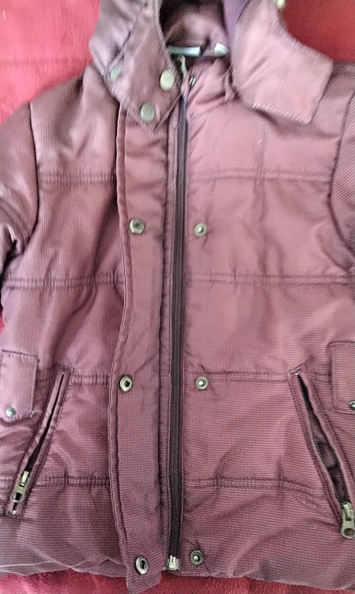 Blouson  à  capuche  amovible  ,violet,  fermeture  et  pressions  ,Lupilu  ,110cm - photo numéro 3