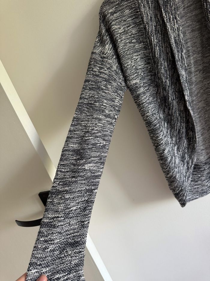 Gilet cardigan noir blanc chiné kiabi taille 36 S - photo numéro 4