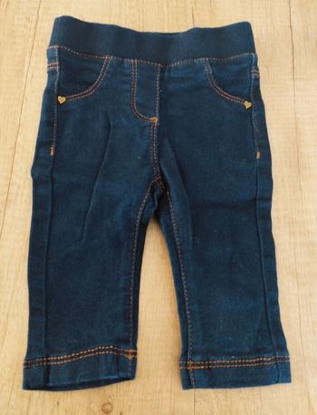 Jean slim fille bleu marine taille 3 mois Tape à l'oeil