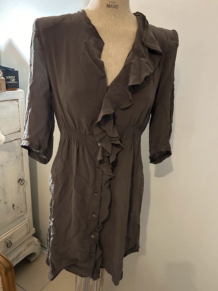 Robe en soie grise maje taille m