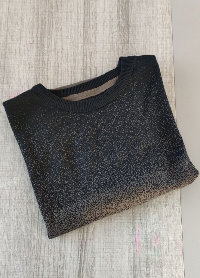 Pull manches longues pour homme marque U collection taille XXL|2XL, pull marron et noir - photo numéro 7