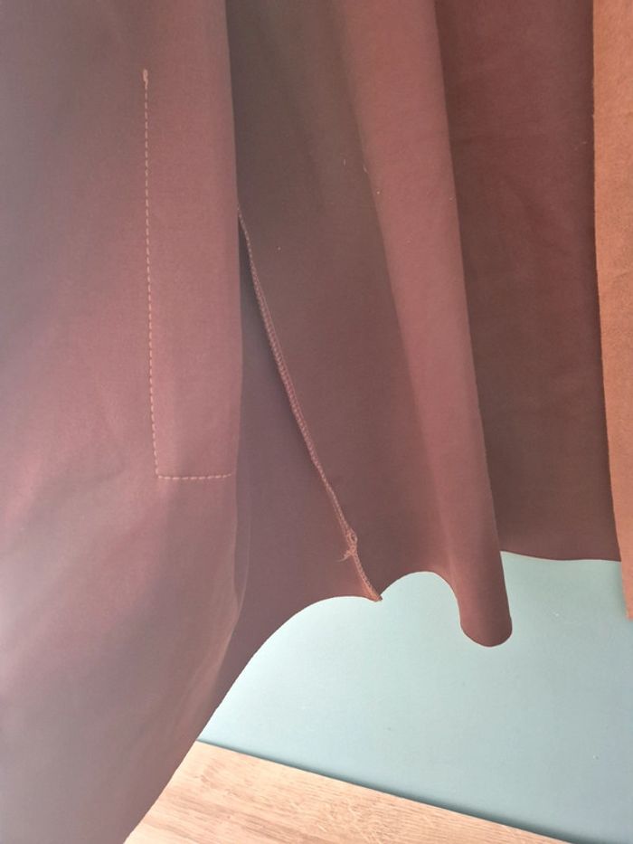 Veste d'été fine, marron effet suédine, taille unique - photo numéro 3