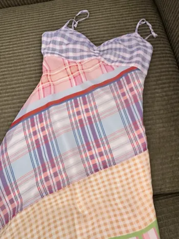 Robe longue Mango patchwork à carreaux - Taille XS