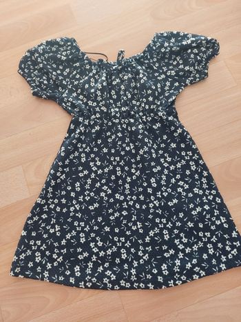 Robe fleuri bleu et blanc