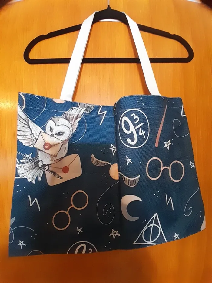 Grand sac en Chanvre, Harry Potter, couleur bleu - photo numéro 3