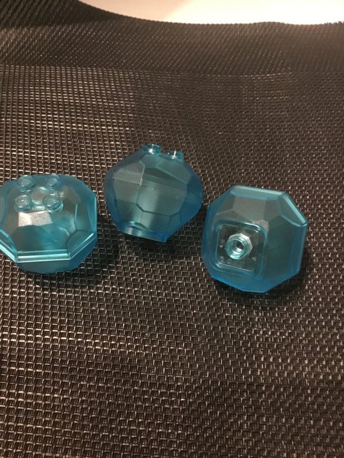 Lego lot 3 rochers blocs de glace bleu translucide avec cristaux lego officiel pièces détachées - photo numéro 4