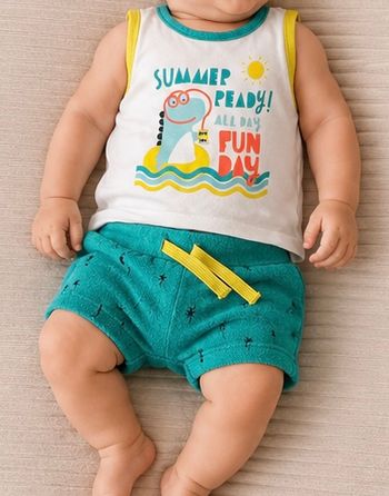 Ensemble été bébé garçon débardeur + short 9 mois très bon état