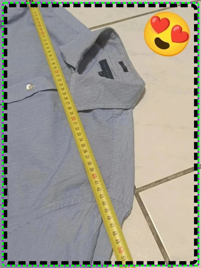 👔 Chemise à rayures Tommy Hilfiger – Blanc & Bleu – Taille 16½ 34-35 (équiv. XL Slim Fit) - photo numéro 12