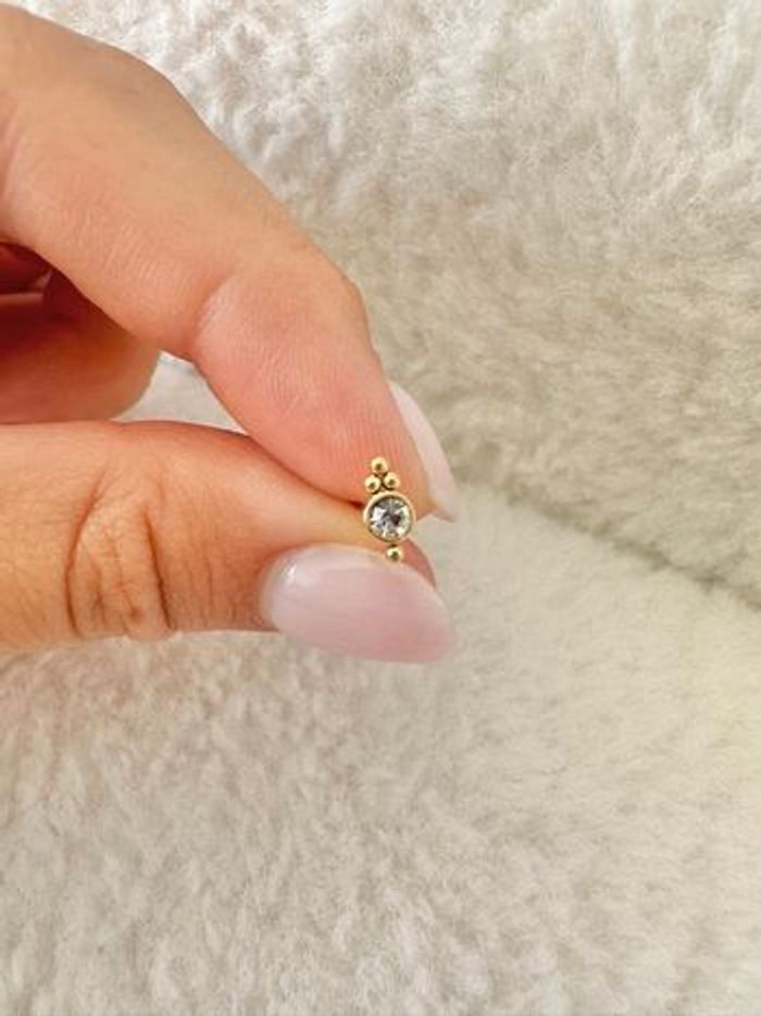 Piercing strass et boules, doré - photo numéro 3