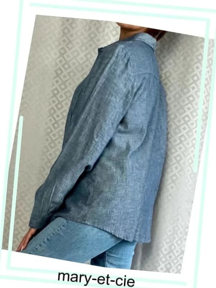 Chemise manches longues possible 3/4 . Taille 46. 100 % coton, blancheporte - photo numéro 5
