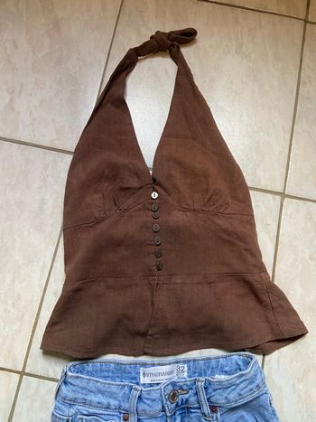T shirt/ top marron 