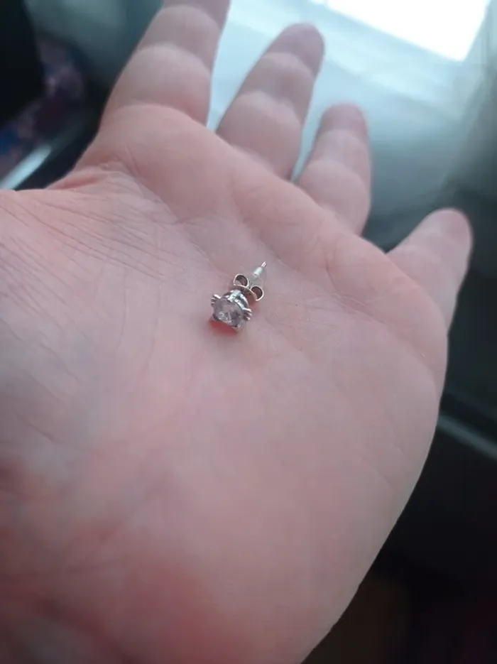 Boucles d'oreilles tête de chat diamant blanc - photo numéro 4